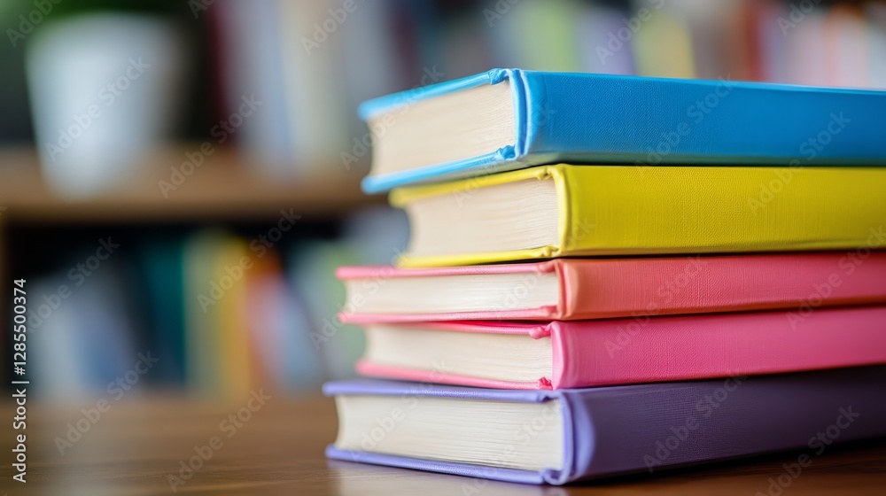 Colorful books stacked on a wooden table, symbolizing knowledge and learning in a serene setting.
Colorful books stacked on a wooden table, symbolizing knowledge and learning in a serene setting.