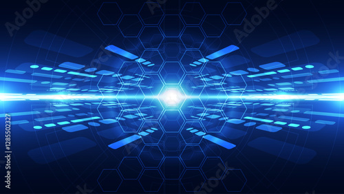 Abstract technology background with hexagons. Vector illustration for your design.
