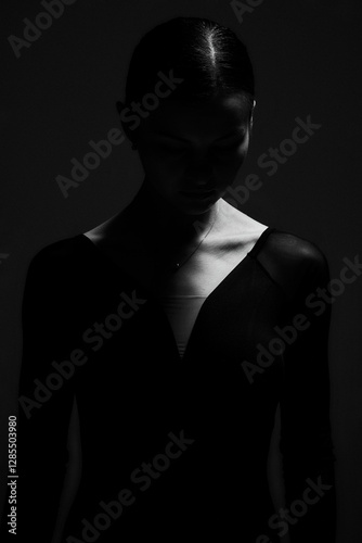 silhouette of a young woman
