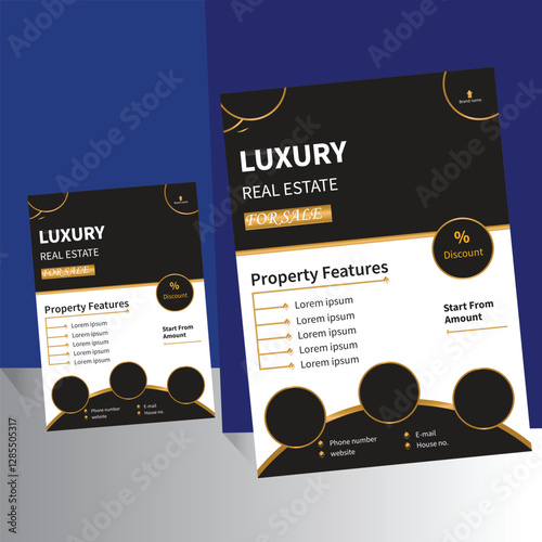Creative modern unique Real Estate Flyer design template .