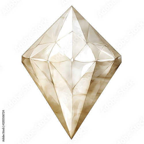A captivating diamond illustration with an old, aged quality. The geometric facets refract light subtly, giving the jewel a muted yet elegant radiance.
