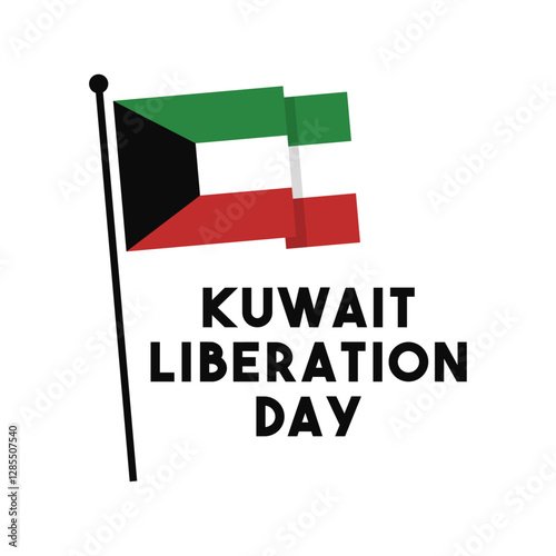 Kuwait Liberation Day. February. White background.