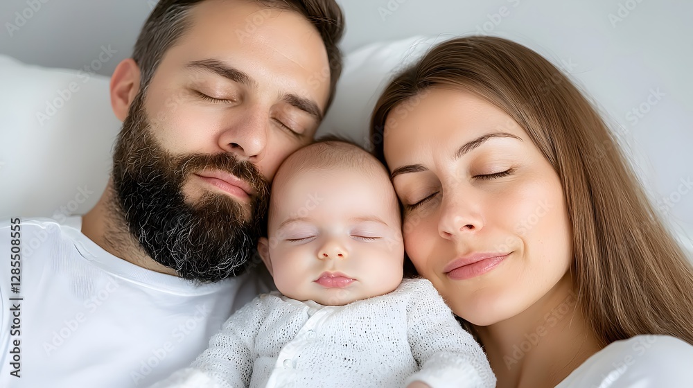 Cozy Family Moment with Parents and Baby Smiling Together Cozy Family Moment with Parents and Baby Smiling Together
