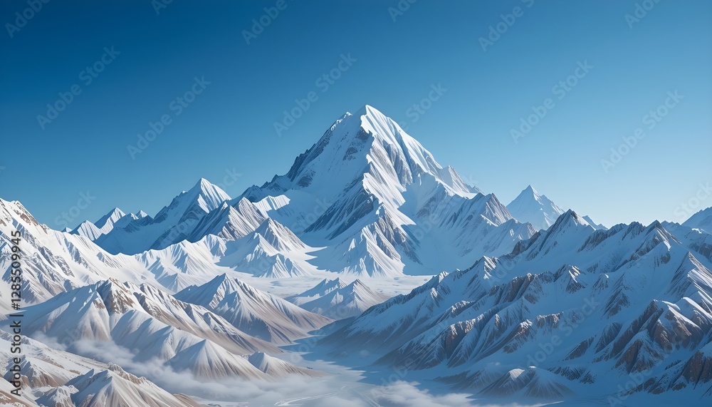 sight of a snow-covered mountain with its white peaks against a backdrop of blue sky
sight of a snow-covered mountain with its white peaks against a backdrop of blue sky