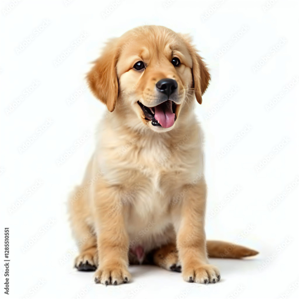 golden retriever puppy on white background golden retriever puppy on white background