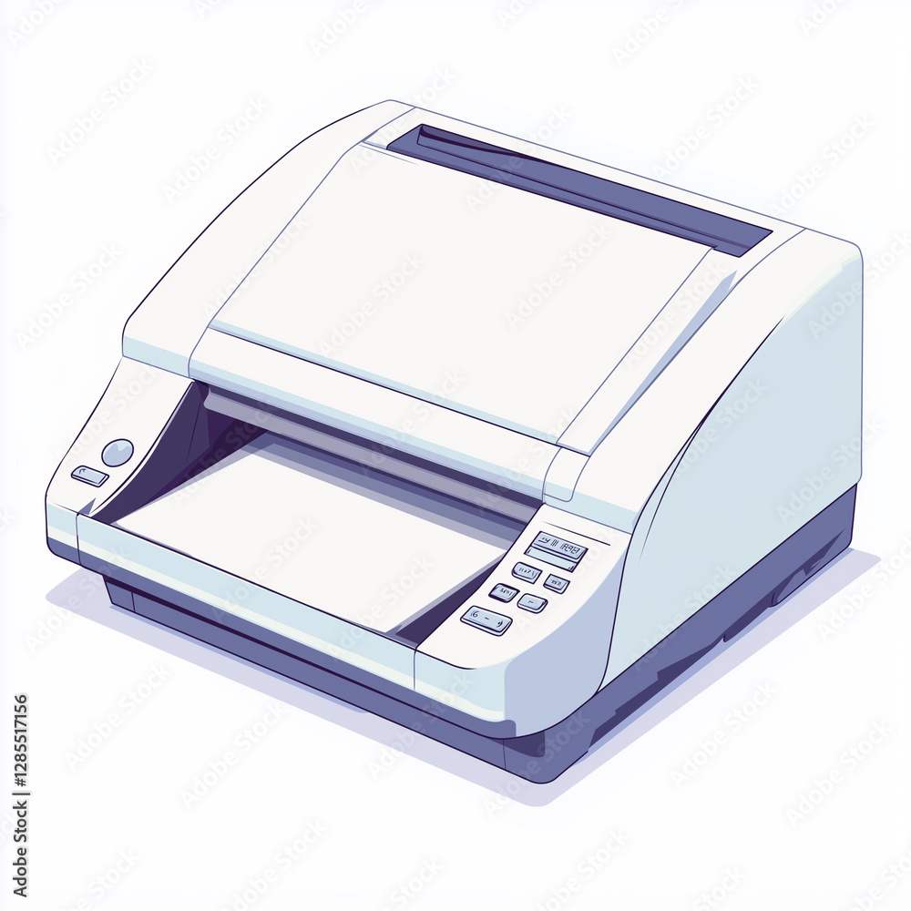 Modern office printer with a built-in paper tray, perfect for efficient home or workplace printing Modern office printer with a built-in paper tray, perfect for efficient home or workplace printing