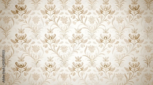 Elegant vintage wallpaper featuring an intricate floral pattern in muted pastel tones creating a timeless and decorative background for various design projects