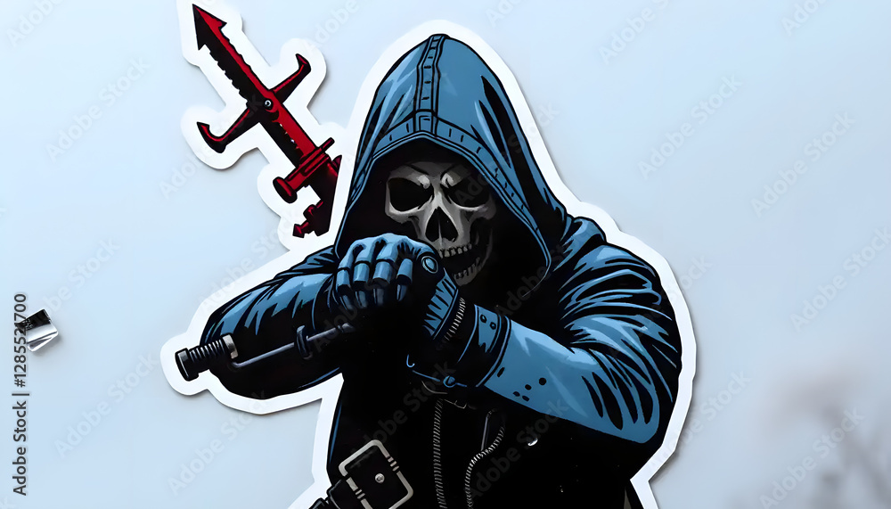 Fototapeta premium A_sticker_of_a Generative AI