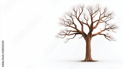 Fototapeta Naklejka Na Ścianę i Meble -  Pixelated Tree On White Background