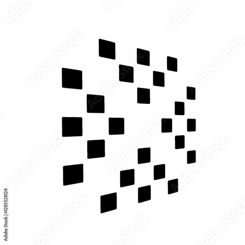  Abstract digital pixel logo symbolizing technology, innovation, AI, and data-driven businesses. Ideal for software, coding, and cybersecurity brands.