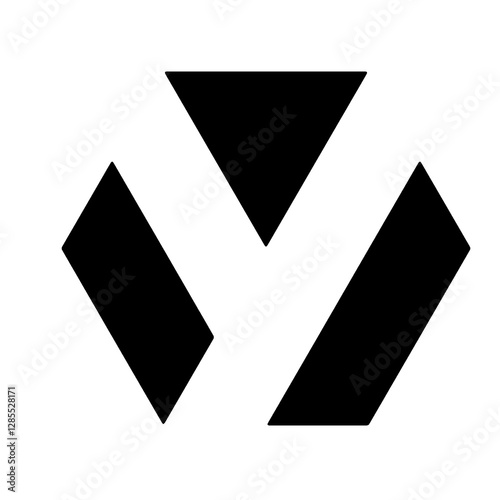 Modern polygon-style Y-letter logo with a geometric and futuristic design, suitable for tech startups, corporate identity, and digital branding.