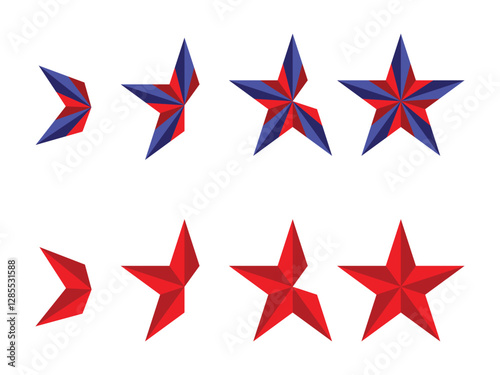 Star Icon vector on white background. Stars quality rating icon. Lone star vector icon in different styles and shapes. Sharp edges and bold outline in minimalistic design. EPS 10.