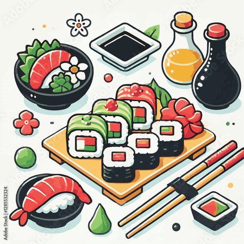 seafood, sushi, gourmet, fresh, cuisine, japanese, delicious, restaurant, food, rice, traditional, fish, asian, lunch, tasty, culinary, background, healthy, dinner, meal, nori, salmon, maki, japan, co