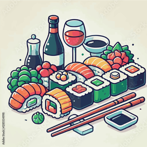 seafood, sushi, gourmet, fresh, cuisine, japanese, delicious, restaurant, food, rice, traditional, fish, asian, lunch, tasty, culinary, background, healthy, dinner, meal, nori, salmon, maki, japan, co