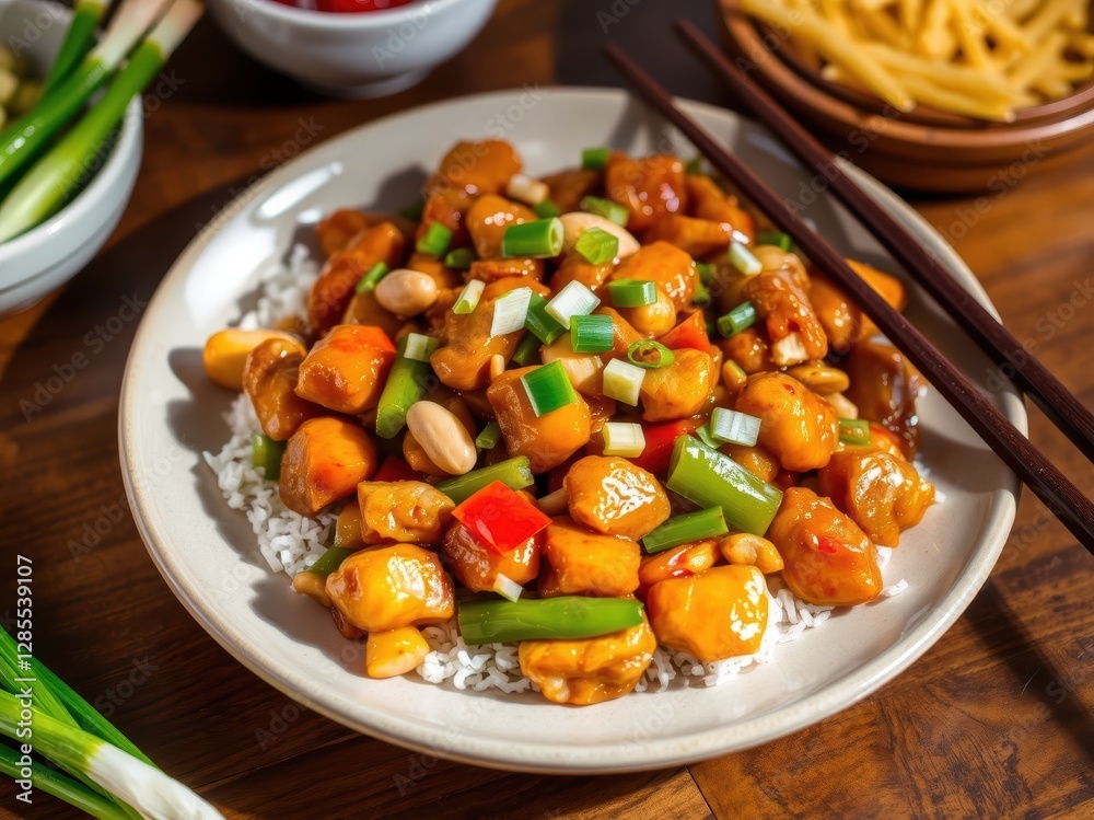 Sweet and Sour Chicken with Peanuts and Rice Sweet and Sour Chicken with Peanuts and Rice