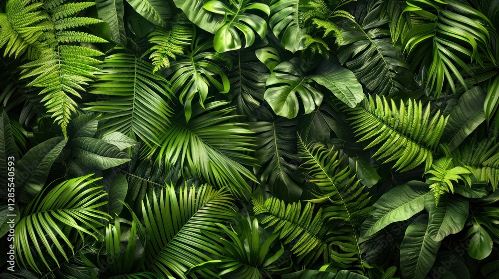 Lush Tropical Greenery: A Vibrant Display of Exotic Foliage Lush Tropical Greenery: A Vibrant Display of Exotic Foliage