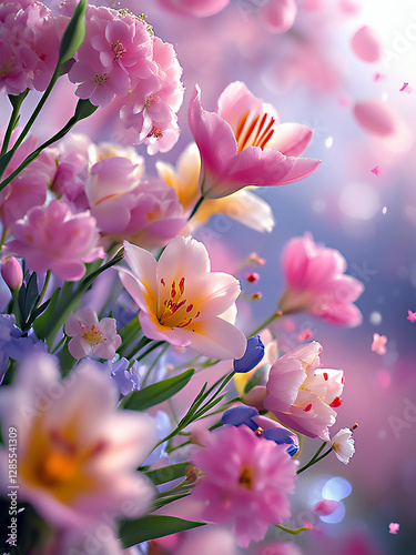 pink flowers in spring