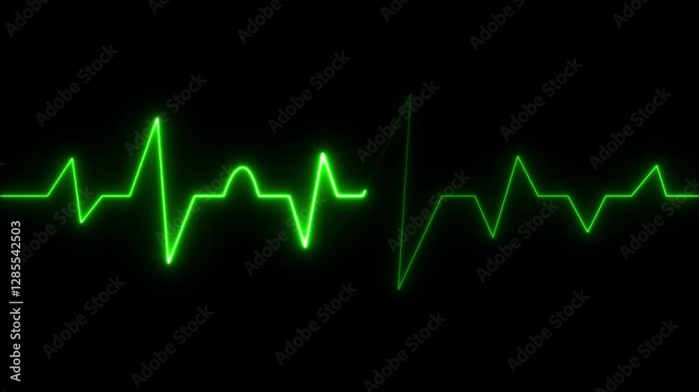 Neon Pulse Illuminated Heartbeat Animation Electric Rhythm Glowing EKG Line Display Neon Pulse Illuminated Heartbeat Animation Electric Rhythm Glowing EKG Line Display