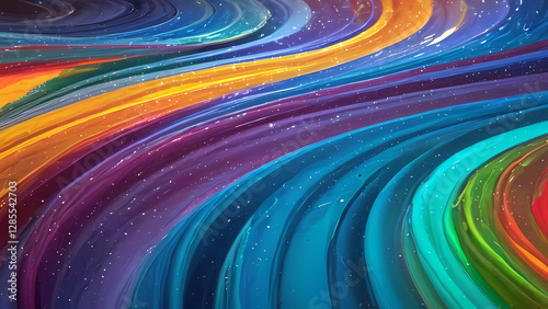 Vibrant swirls of color create a mesmerizing abstract art piece with fluid movements in bold tones. Generative AI