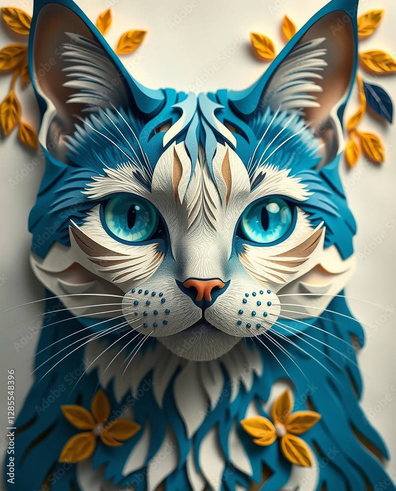 Fototapeta premium Majestic Blue: The Art of Elegance