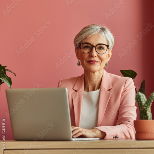 Business meeting action professional office location portrait content type modern environment direct viewpoint empowerment concept photo