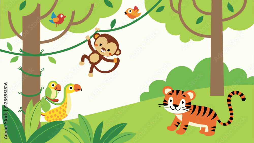 Fototapeta premium set of cartoon animals