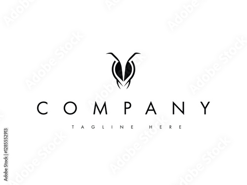 minimal and modern ant head logo design