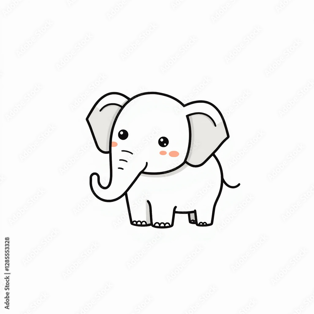 Fototapeta premium Minimalist and stylized cartoon elephant