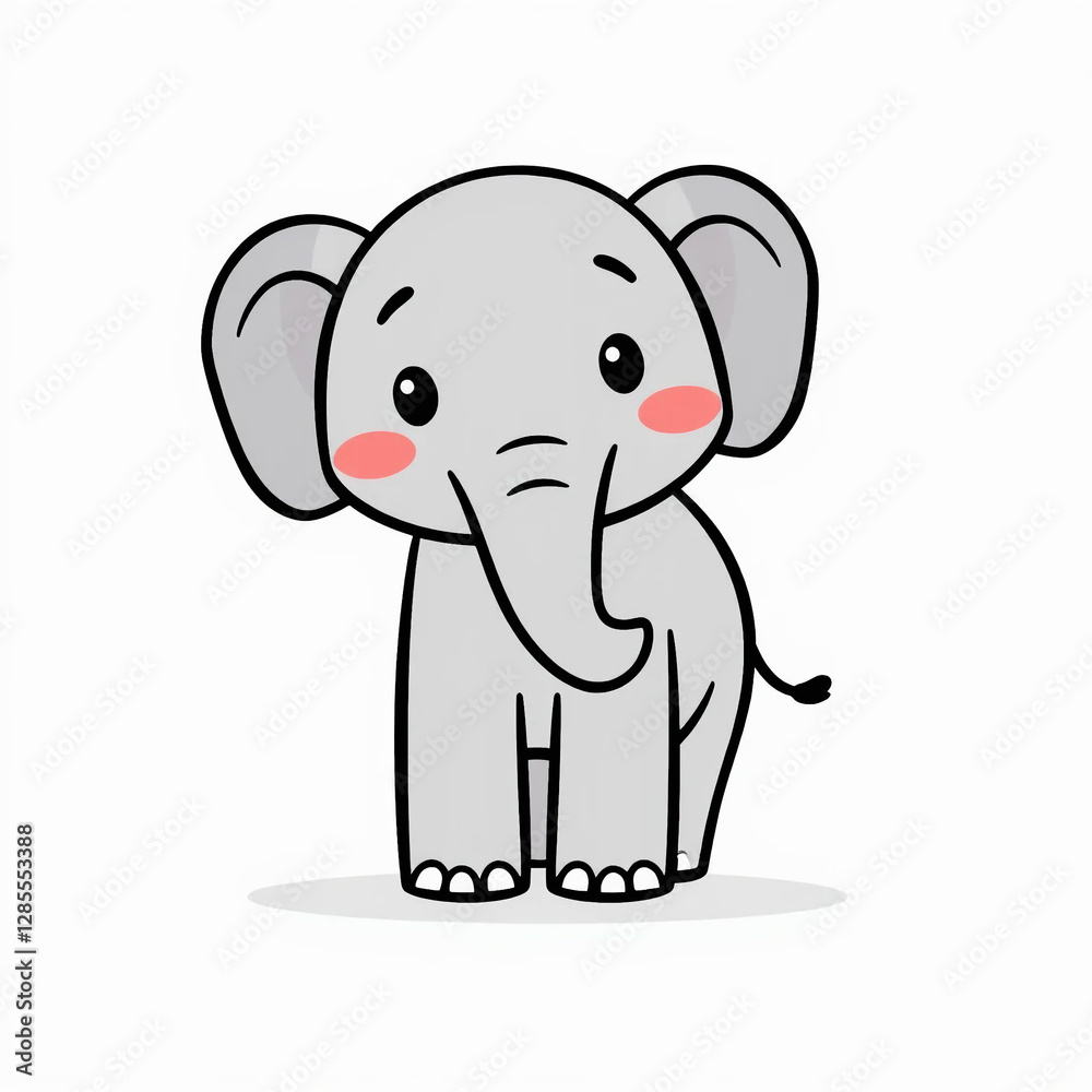 Fototapeta premium Minimalist and stylized cartoon elephant