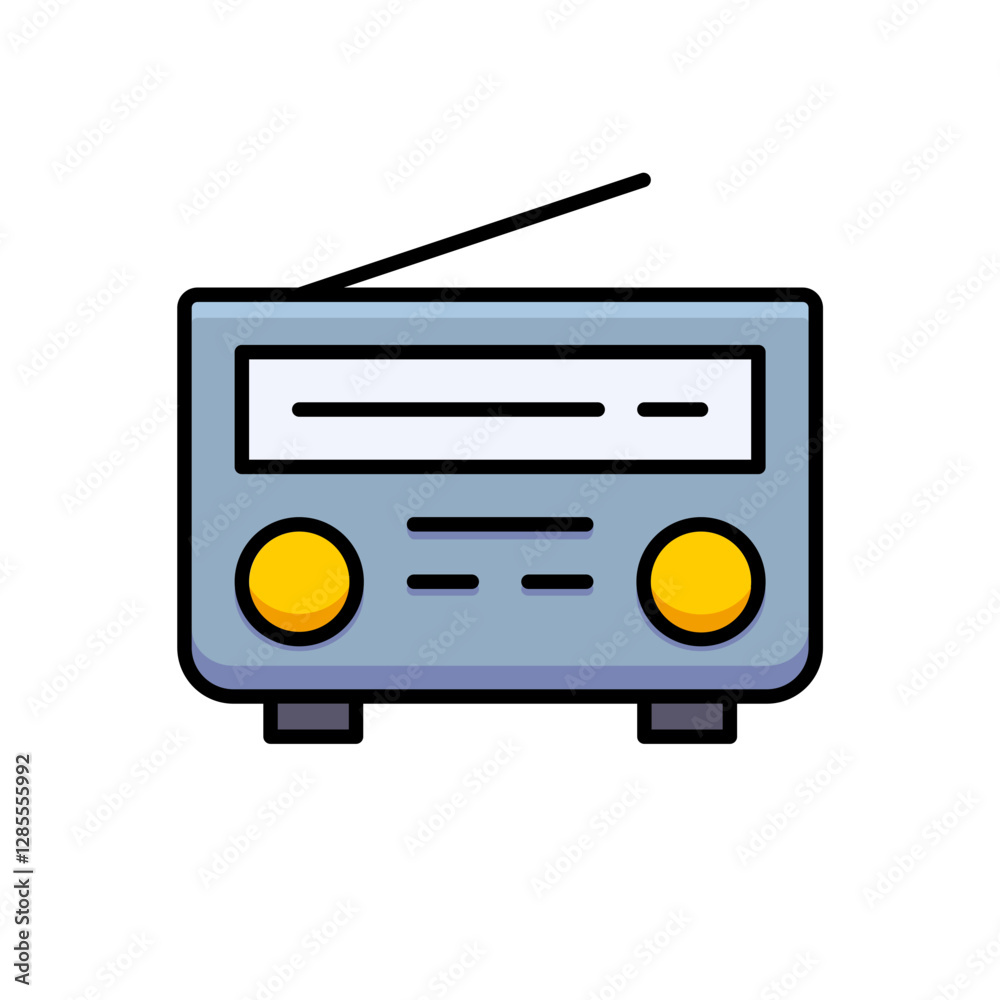 Retro Portable Radio with Yellow Dials Retro Portable Radio with Yellow Dials