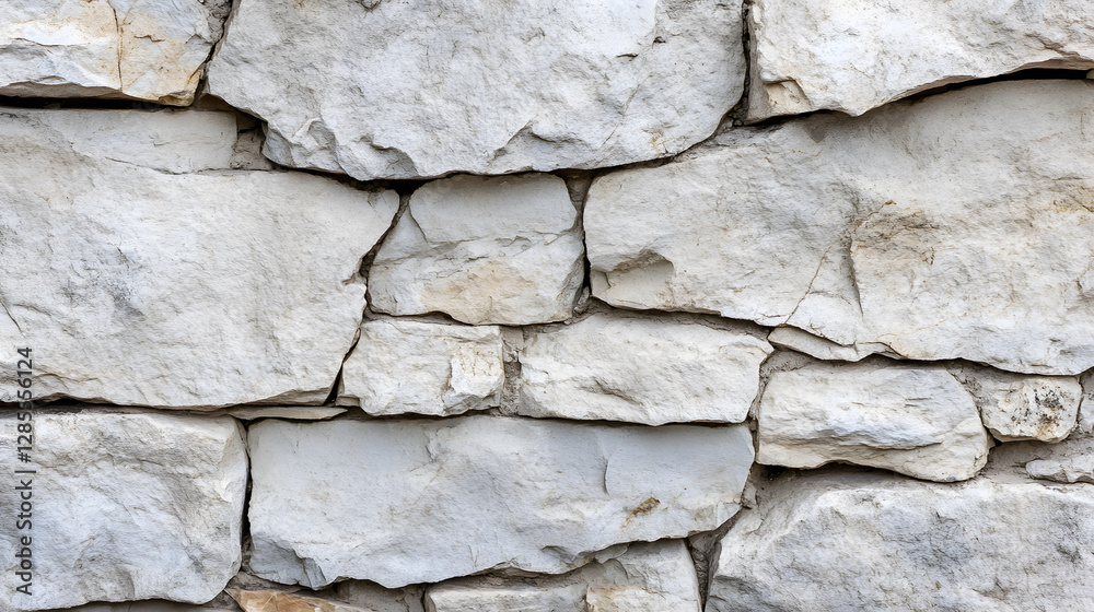 Obraz premium Close Up of Textured Stone Blocks Showing Patterns in Natural Rock Wall : Generative AI