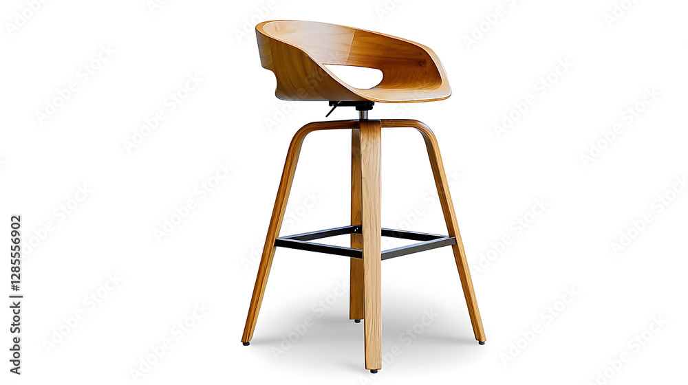 A wooden chair with a black base. generated using AI A wooden chair with a black base. generated using AI