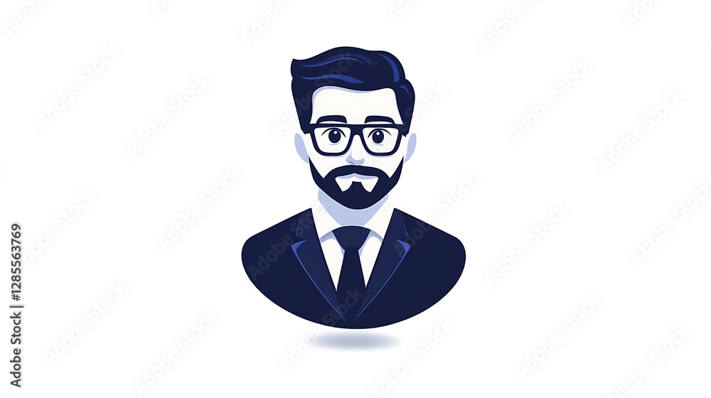 Stylish Digital Illustration of a Bearded Man in a Suit AI Generated Stylish Digital Illustration of a Bearded Man in a Suit AI Generated