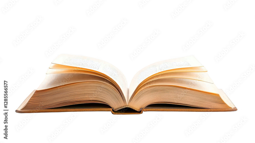 Open book on a black background, visual exploration of knowledge and learning Open book on a black background, visual exploration of knowledge and learning