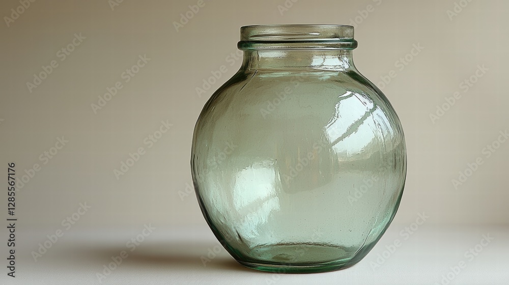 Elegant glass vase resting on a polished table surrounded by soft light and minimalist decor elements Elegant glass vase resting on a polished table surrounded by soft light and minimalist decor elements