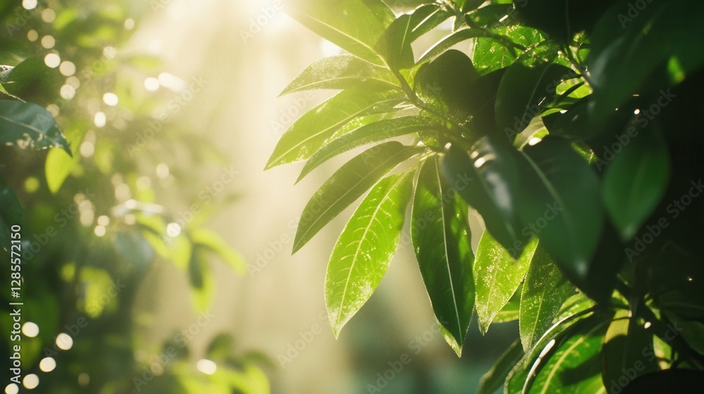Sunlit Green Leaves Through Soft Focus with Warm Background and Gentle Nature Vibes Sunlit Green Leaves Through Soft Focus with Warm Background and Gentle Nature Vibes