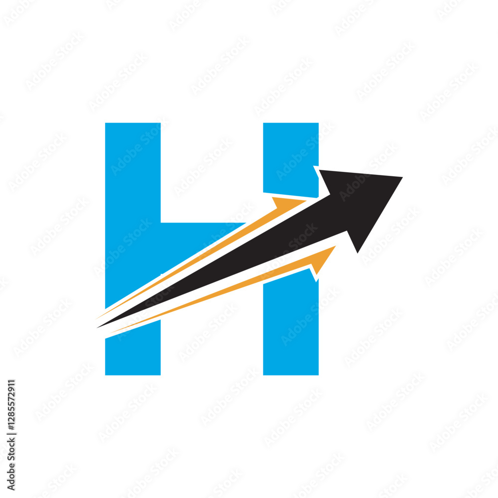 Initial Arrow Logo combine with letter H vector template Initial Arrow Logo combine with letter H vector template