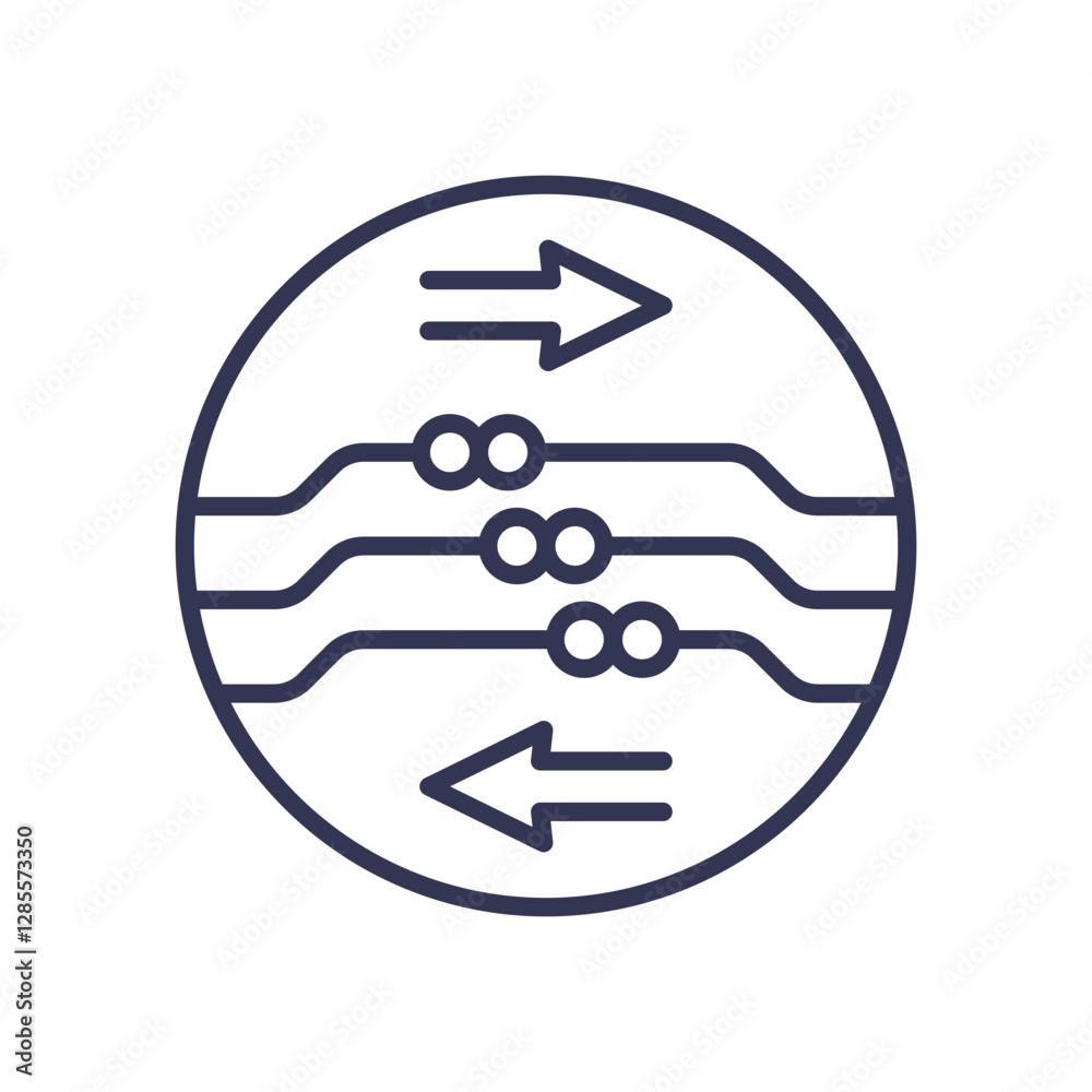 Arrows and lines symbolize data flow and connectivity.