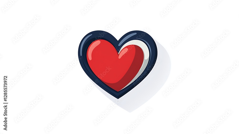 Vibrant Red Heart Illustration: A Digital Design on White AI Generated Vibrant Red Heart Illustration: A Digital Design on White AI Generated