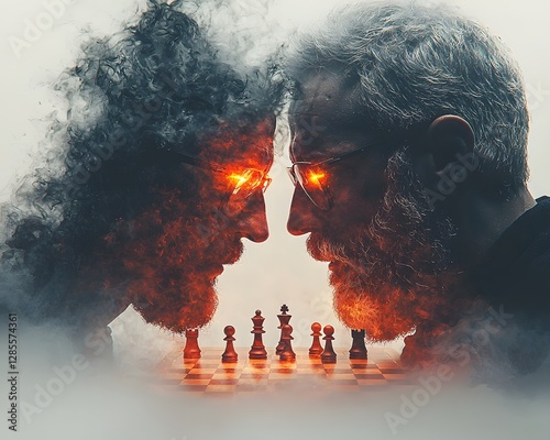 Intense Chess Match Rivals Locked in Fierce Digital Battle of Strategy and Intellect