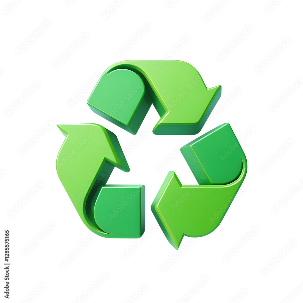 Green Recycle Symbol isolated on transparent background