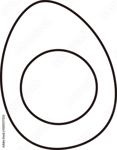 Half Egg Boiled outline.
Half Egg Boiled coloring page isolated.
Transparent background.