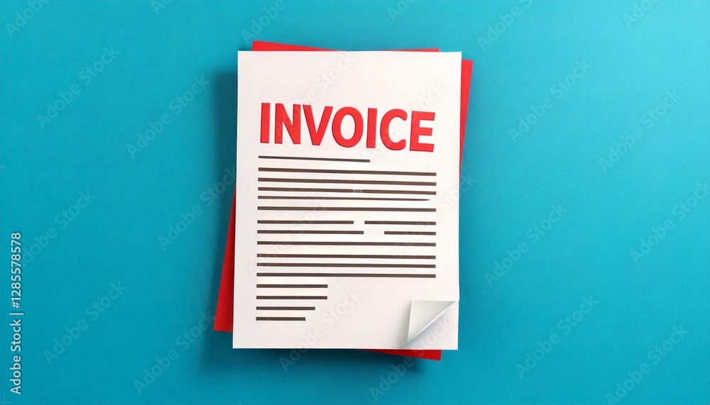 invoice on a teal-colored surface, highlighting the document's importance for business transactions invoice on a teal-colored surface, highlighting the document's importance for business transactions