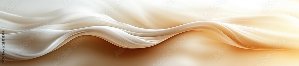 Fototapeta premium Smooth Silky Fabric Waves in Soft White Tones with Light Gradients. Generative AI