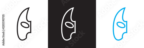 Phantom Mask Icon.  Isolated on white and black background. Vector illustration. EPS 10