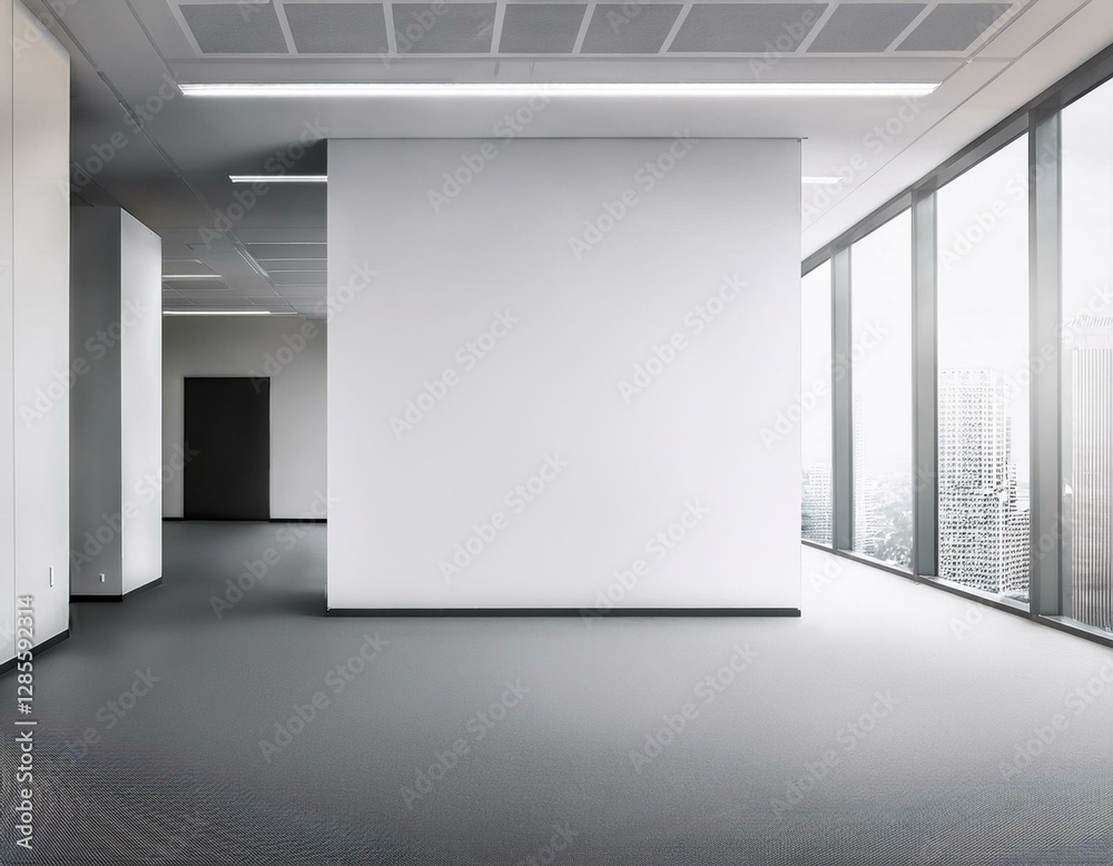 Empty white office room with mock up wall Empty white office room with mock up wall