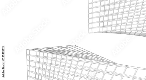 Modern Glass Facade Skyscrapers. Minimalist Architectural Urban Skyline with Contemporary Buildings