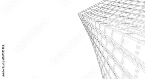 Modern Glass Facade Skyscrapers. Minimalist Architectural Urban Skyline with Contemporary Buildings