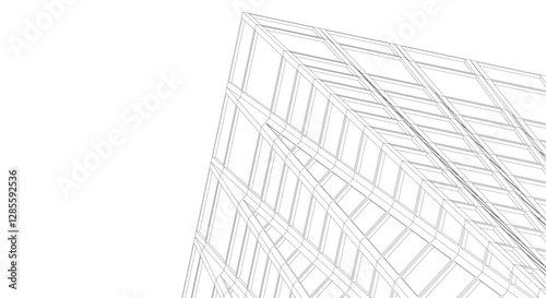 Modern Glass Facade Skyscrapers. Minimalist Architectural Urban Skyline with Contemporary Buildings