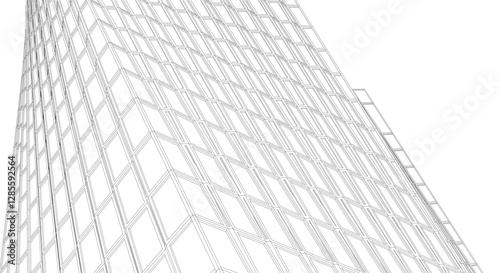 Modern Glass Facade Skyscrapers. Minimalist Architectural Urban Skyline with Contemporary Buildings